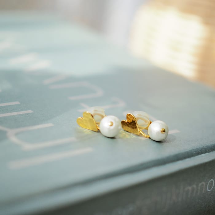 Heart Cotton Pearl ピアス・イヤリング